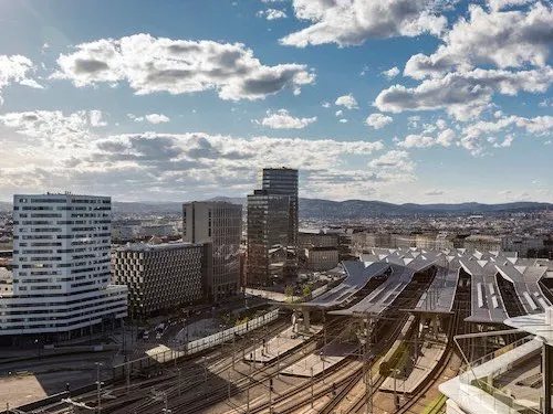 Ausblick über den Wiener Hauptbahnhof