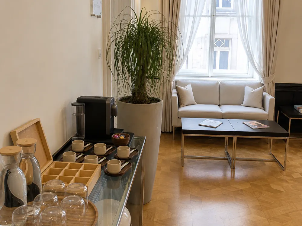 Kaffeebar im Wartebereich